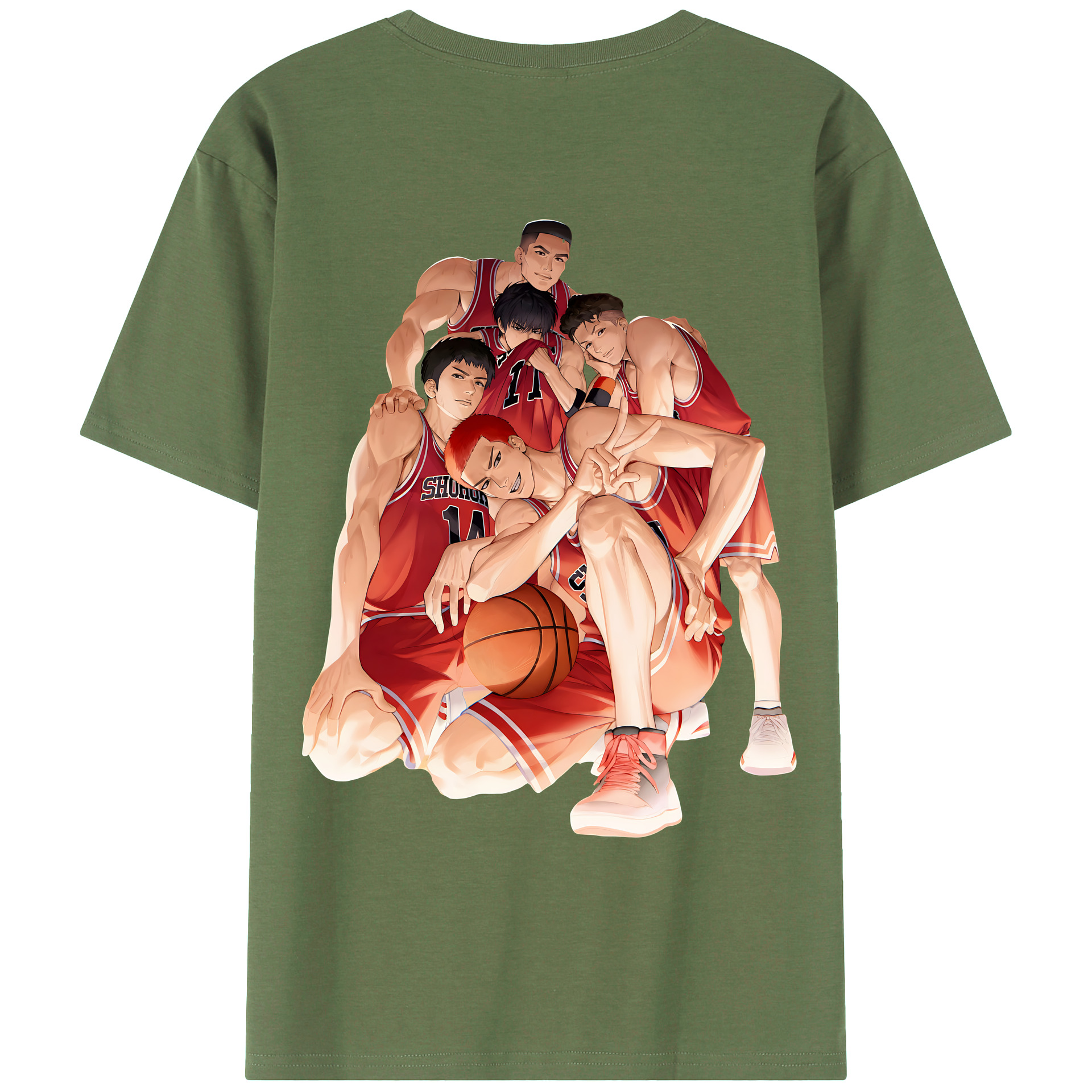 （画像用） SLAM DUNK／スラムダンク 綿100％ メンズ半袖Tシャツ（バックプリント） 通気性